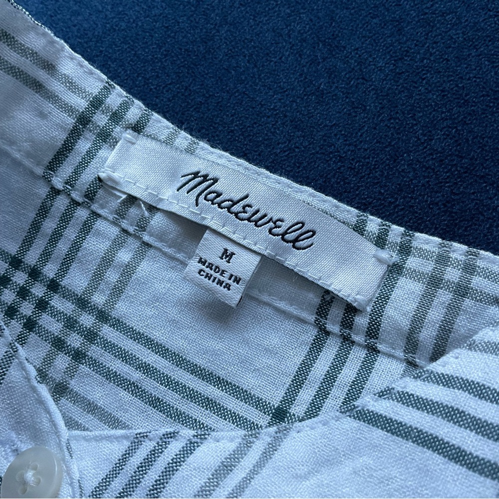 Madewell‎ Plaid Ruffle-Yoke Shirtdress - Picture 3 of 5